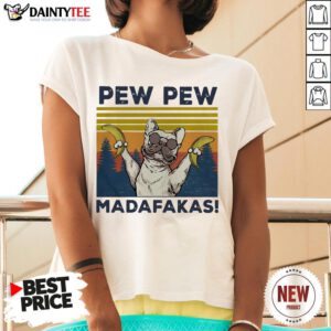 Pitbull Banana Pew Pew Madafakas Vintage Retro V Neck