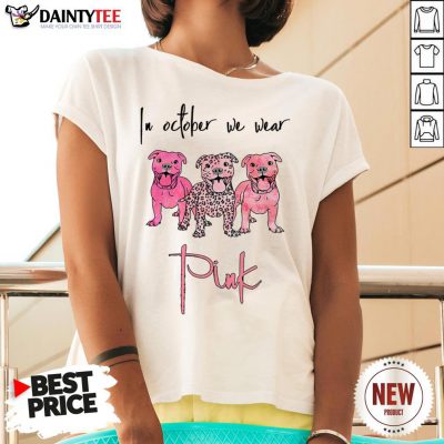 Pitbull In October We Wear Pink V Neck