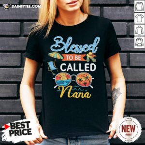 Premium Blessed To Be Called Nana Summer V Neck- Design By Daintytee.com