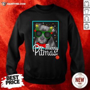 Premium Pitbull Merry Pitmas Sweatshirt- Design By Daintytee.com