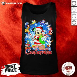 Pretty Mickey Disney We Are Never Too Old For Christmas Tank Top- Design By Daintytee.com