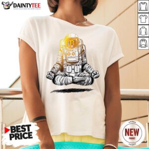 Original Bitcoin To The Moon Crypto Chill Astronaut V Neck- Design By Daintytee.com