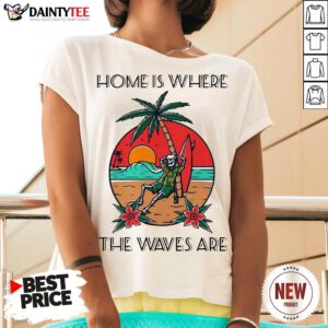 Skeleton Home Is Where The Waves Are V Neck