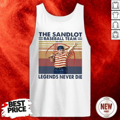 The Sandlot Baseball Team Legends Never Die Vintage Retro Tank Top