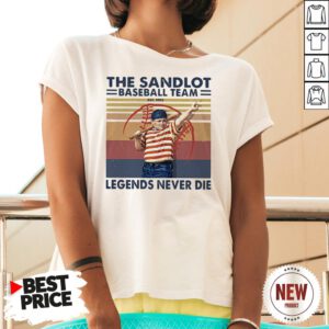 The Sandlot Baseball Team Legends Never Die Vintage Retro V Neck