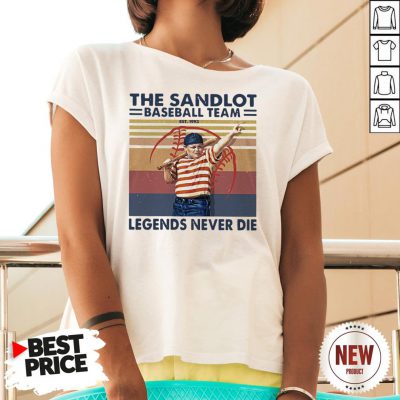 The Sandlot Baseball Team Legends Never Die Vintage Retro V Neck
