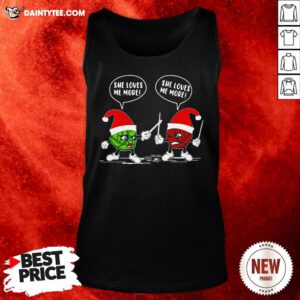Top Crochet Santa Combat She Loves Me Christmas Tank Top- Design By Daintytee.com