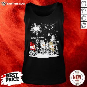 Top Merry Christmas Faith Hope Love Snowman Leopard Tank Top- Design By Daintytee.com