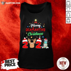 Top Merry Quarantine Christmas 2020 Husky Tank Top- Design By Daintytee.com