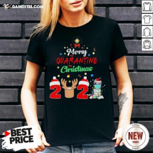 Top Merry Quarantine Christmas 2020 Husky V Neck- Design By Daintytee.com