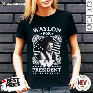 Waylon For President US Flag V Neck