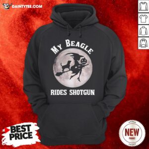 Witch My Beagle Rides Shotgun Halloween Hoodie
