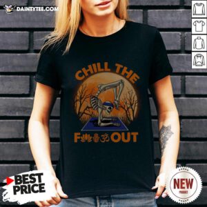 Yoga Skeleton Chill The Fuck Out Halloween V Neck