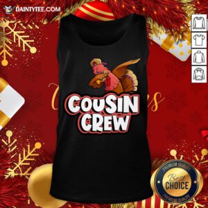 Awesome Cousin Crew Dabbing Turkey Matching Family Thanksgiving Gift Tank Top- Design By Daintytee.com