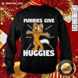 Awesome Furries Gives Huggies Hugging Furry Fandom Sweatshirt- Design By Daintytee.com
