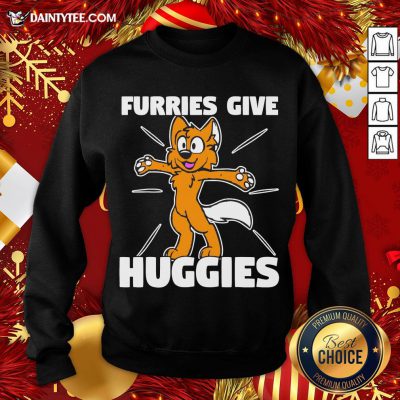 Awesome Furries Gives Huggies Hugging Furry Fandom Sweatshirt- Design By Daintytee.com