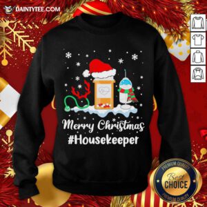 Nurse Santa Vaccine Merry Christmas #Housekeeper Sweatshirt- Design By Daintytee.com