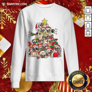 Pug Christmas Tree Dog Santa Merry Pugmas Xmas Gifts Sweatshirt- Design By Daintytee.com