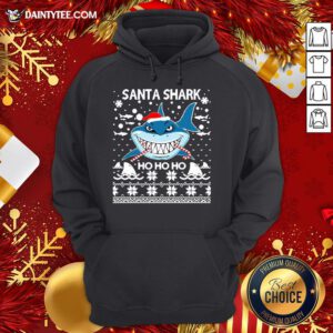 Awesome Santa Shark Ho Ho Ho Hoodie- Design By Daintytee.com