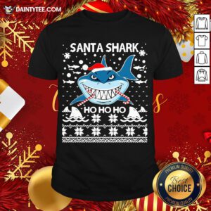 Awesome Santa Shark Ho Ho Ho Shirt- Design By Daintytee.com