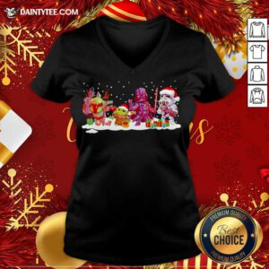 Star Wars And Mandalorian Friend Merry Christmas 2020 V Neck- Design By Daintytee.com