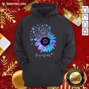 Awesome Sunflower Paw Dog Mom Hoodie- Design By Daintytee.com