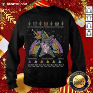 Awesome Unicorn Dabbing Ugly Merry Christmas Sweatshirt