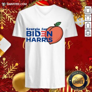 Georgia For Biden Harris Peach 2020 V-neck - Design By Fanatictees.com