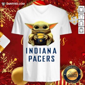 Funny NBA Basketball Indiana Pacers Star Wars Baby Yoda V Neck- Design By Daintytee.com