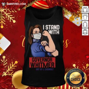 Funny Strong Woman Face Mask I Stand With Governor Whitmer Art By L Shenault Michigan Tank Top- Design By Daintytee.com