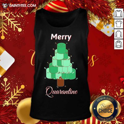 Toilet Paper Christmas Tree Merry Quarantine Tank Top- Design By Daintytee.com