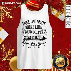 Xmas Dance Like Frosty Santa Rudolph Love Jesus Tank Top - Design By Fanatictees.com