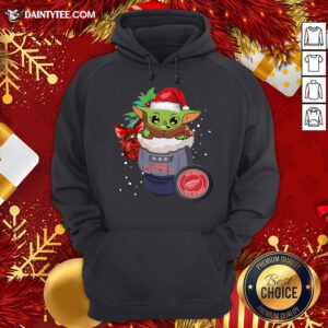 Good Detroit Red Wings Christmas Baby Yoda Star Wars Funny Happy NHL Hoodie- Design By Daintytee.com