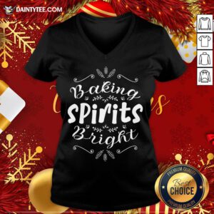 Hot Baking Spirits Bright Christmas For Family V Neck- Design By Daintytee.com