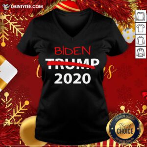 Hot Biden 2020 President Election Voting Anti Trump Crossed Out V Neck- Design By Daintytee.com
