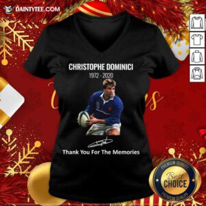 Rip Christophe Dominici 1972 2020 Thank You For The Memories Signature V Neck- Design By Daintytee.com