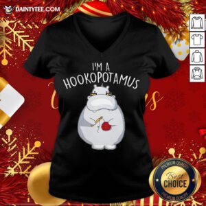 Nice I’m A Hookopotamus Crochet V Neck- Design By Daintytee.com