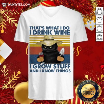 Nice That’s What I Do I Drink Wine I Grow Stuff And I Know Things Vintage V Neck- Design By Daintytee.com