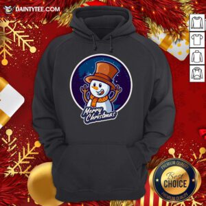Nice Xmas Smiley Snowman Merry Christmas Hoodie- Design By Daintytee.com