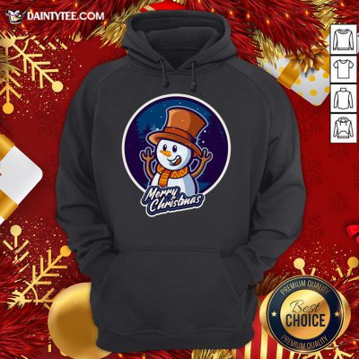 Nice Xmas Smiley Snowman Merry Christmas Hoodie- Design By Daintytee.com