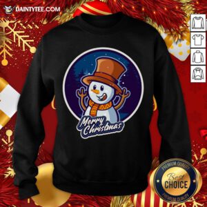 Nice Xmas Smiley Snowman Merry Christmas Sweatshirt- Design By Daintytee.com
