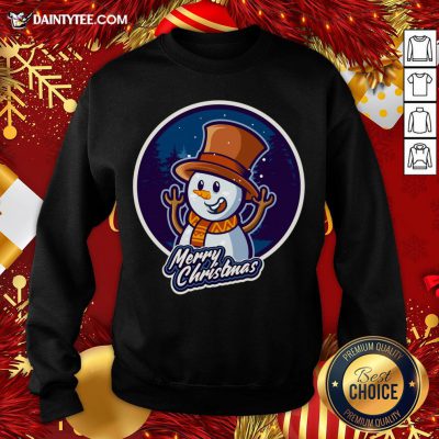 Nice Xmas Smiley Snowman Merry Christmas Sweatshirt- Design By Daintytee.com
