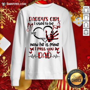 Official Daddy’s Girl I Used To Be His Angel Now He Is Mine I Miss You Dad Sweatshirt- Design By Daintytee.com