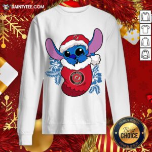Official New Jersey Devils Christmas Stitch In The Sock Funny Disney NHL Sweatshirt- Design By Daintytee.com