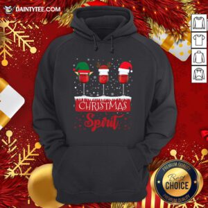 Official Red Wine Glasses Christmas Spirit Santa Elf Reindeer Hoodie- Design By Daintytee.com