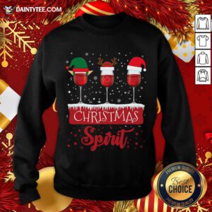 Official Red Wine Glasses Christmas Spirit Santa Elf Reindeer Sweatshirt- Design By Daintytee.com