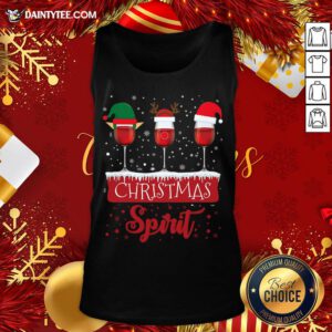 Official Red Wine Glasses Christmas Spirit Santa Elf Reindeer Tank Top- Design By Daintytee.com