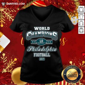 Official World Champion Philadelphia Football DT Adult V Neck- Design By Daintytee.com