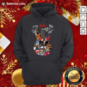 Original AC DC Guitar All Signature Hoodie- Design By Daintytee.com