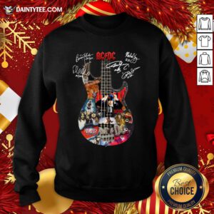 Original AC DC Guitar All Signature Sweatshirt- Design By Daintytee.com